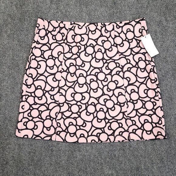 Hello‎ Kitty Pink Mini Skirt Womens Size Medium Bows Geometric NWT - Picture 1 of 7